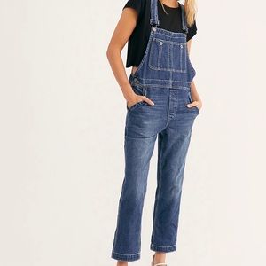 Free People dark denim overalls